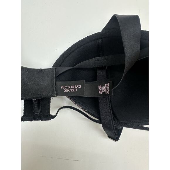 Victorias Secret Womens Bra Size 34DD Lined Demi Black Lacey Underwired - Picture 4 of 8